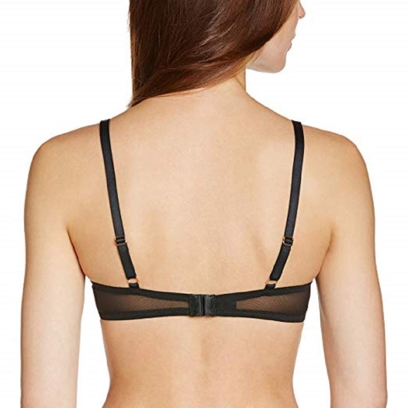 LOU lace bra, Black Sheer Lingerie with Sparkly lurex frill, 32D - Picture 3 of 16